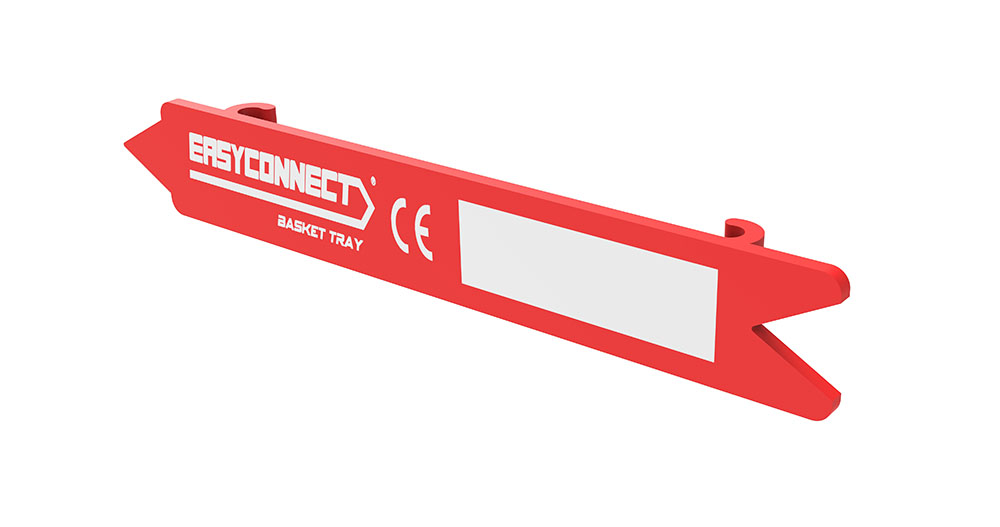 Etiqueta identificativa Easyconnect colocada en bandeja portacables